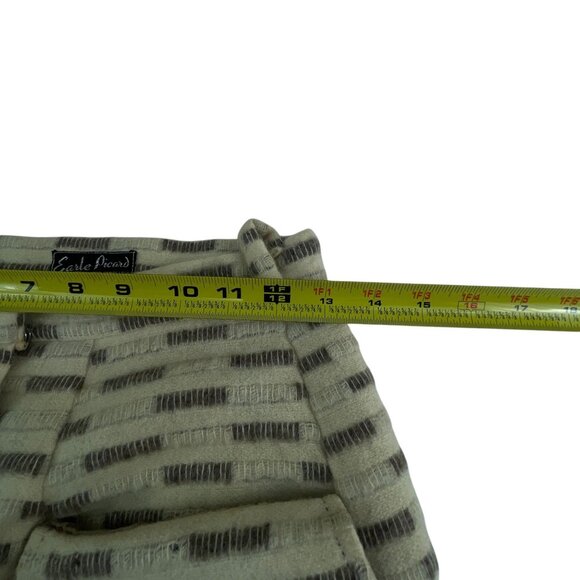 Earle Picard  1970s Wool Beige Brown High-Waisted Midi Skirt Button Front Office - Picture 5 of 10